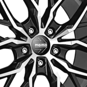 MOMO　スパイダー　マットブラック/ダイヤモンドカット